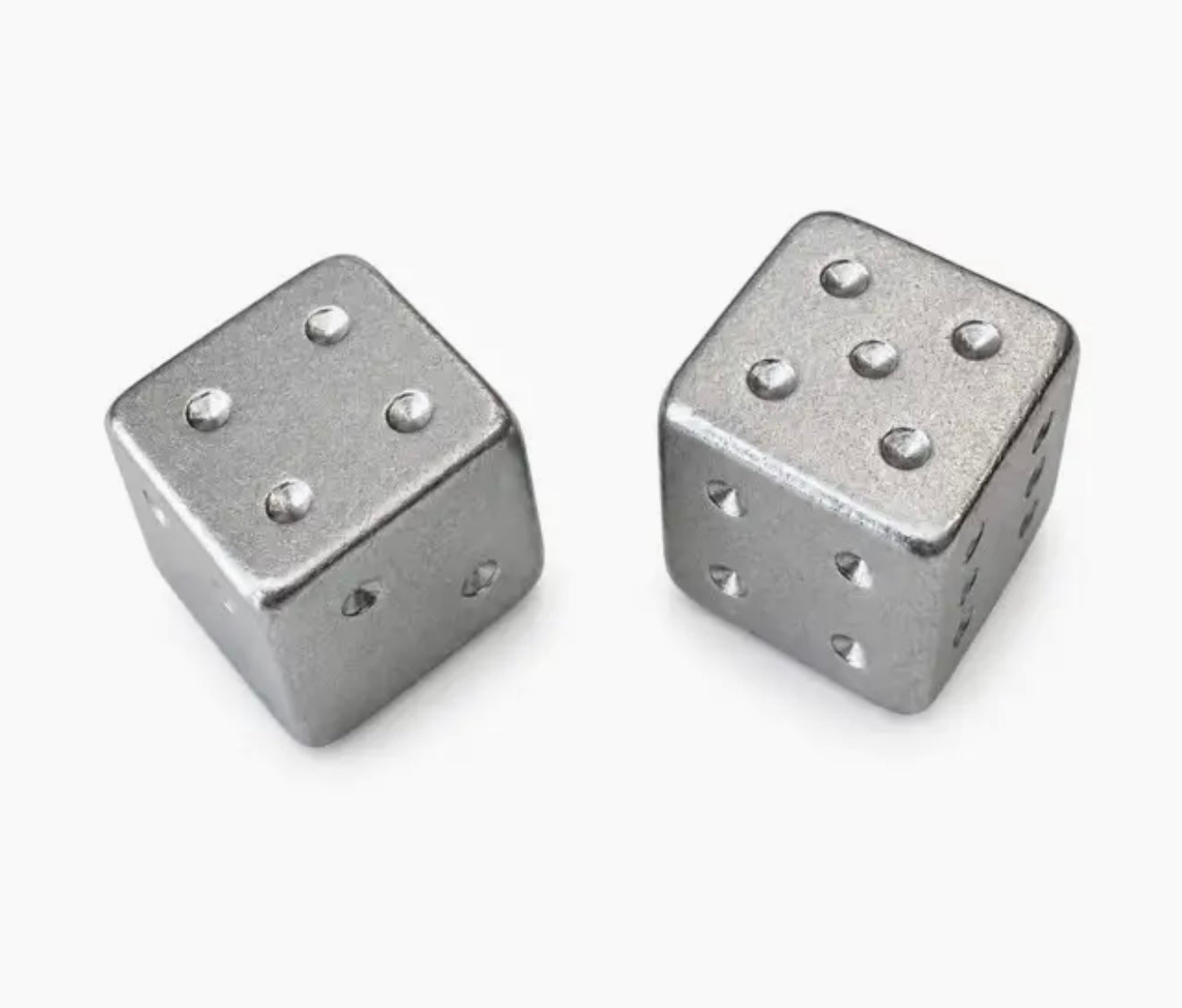 Silver Luxe solid metal dice