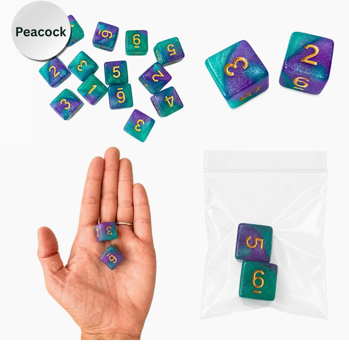 Sparkle Dice Peacock