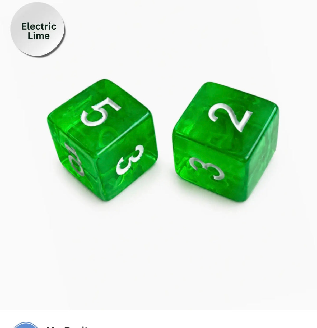 Colorful Jelly Dice: electric lime