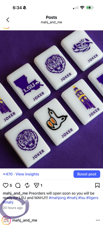 LSU MAHJONG TILES by Westwind Mahjong