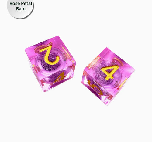 Falling Glitter Dice: Rose Petal Rain