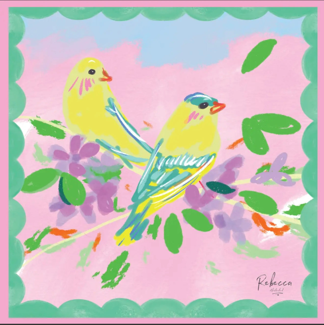 Rebecca Illustrated Canaries Mat