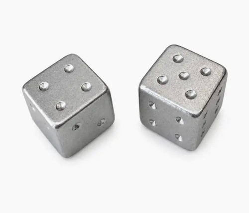 Silver Luxe solid metal dice