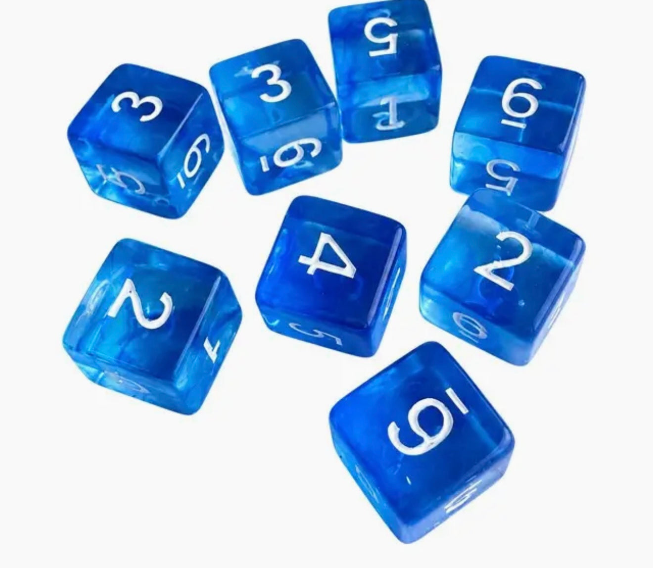 Icy Blue Swirl Dice