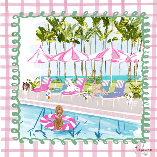 Rebecca Illustrated Pool Pawty Mat